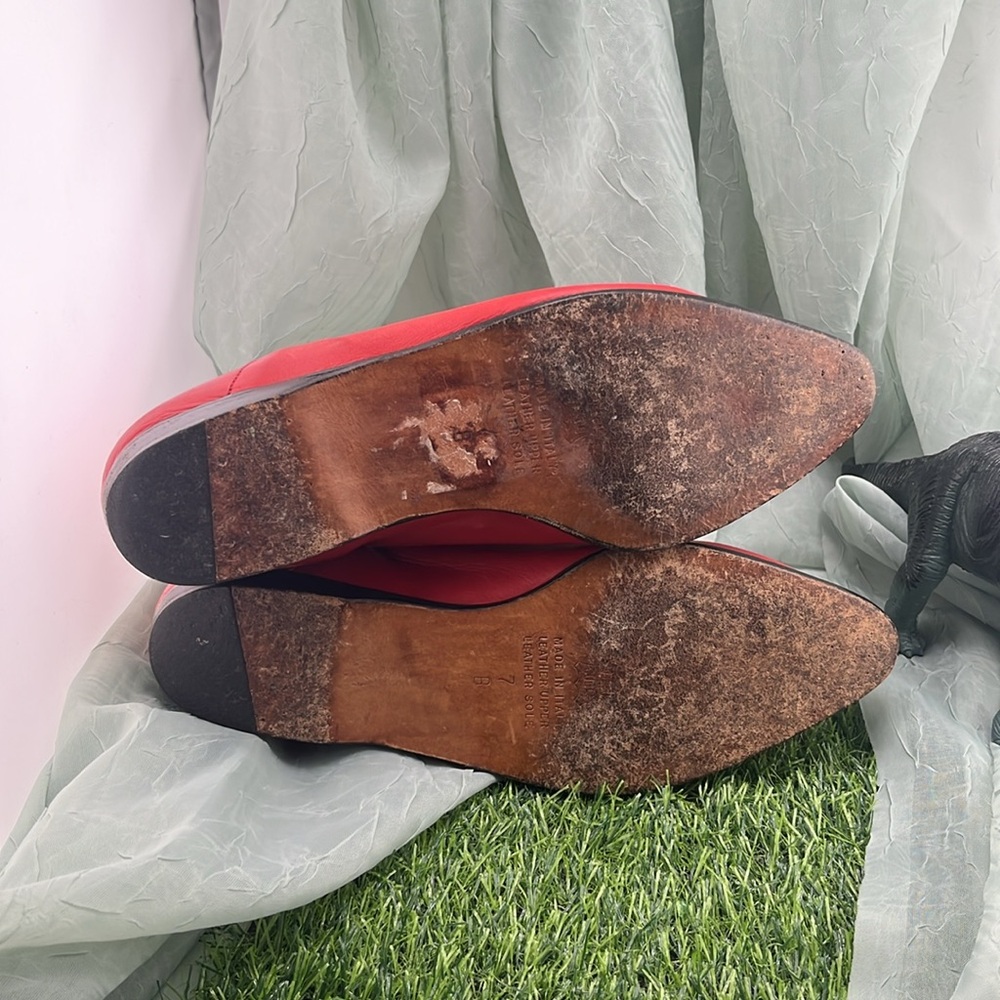 Vintage Silvano for Nilo Red Leather Ankle Boots | Women’s 7B - Picture 8 of 14